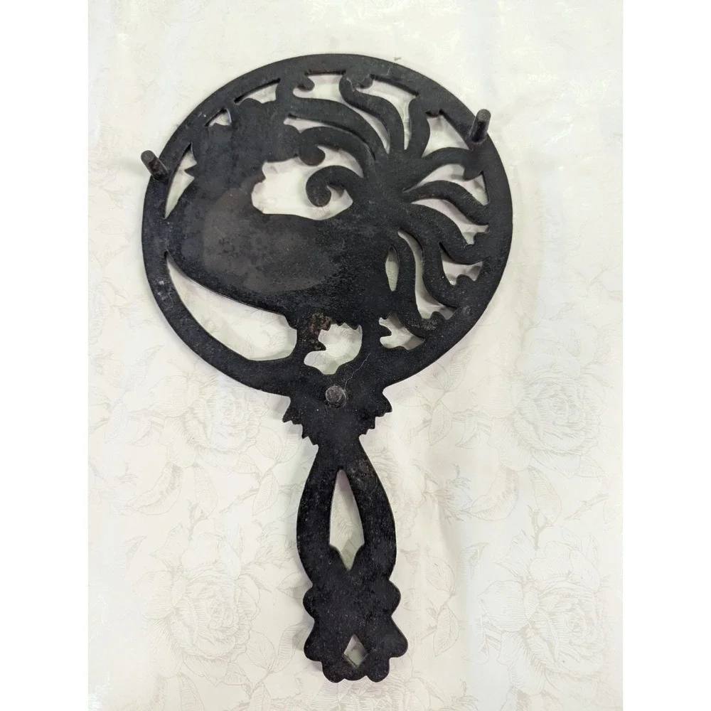Large Cast iron kitchen Trivet‎ with handle ROOSTER design